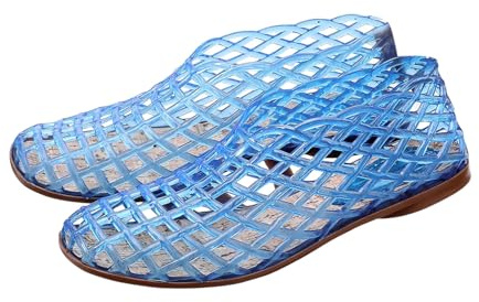 Bailarina de ballet de malla de gelatina para mujer, sandalias transparentes huecas para adultos, zapatos de ballet de playa de tacón bajo, cómodos zapatos de gelatina sin cordones para verano