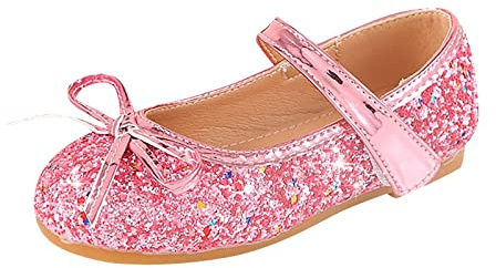 Prinsessskor för flickor – glitterskor Mary Janes skor glitter platta dansskor med fjärilskläder balettskor för lägenheter lätta kvällsskor flickskor med kardborreband