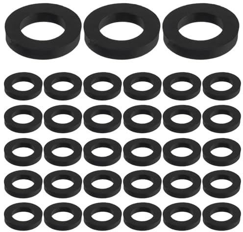 HORIALENCE 40 st gummipackning för duschmunstycke - svarta duschslangsbrickor 1/2 - läckagesäker o-ringstätning för badrum, rörledningar, kökshandfat, duschmunstycke, kran
