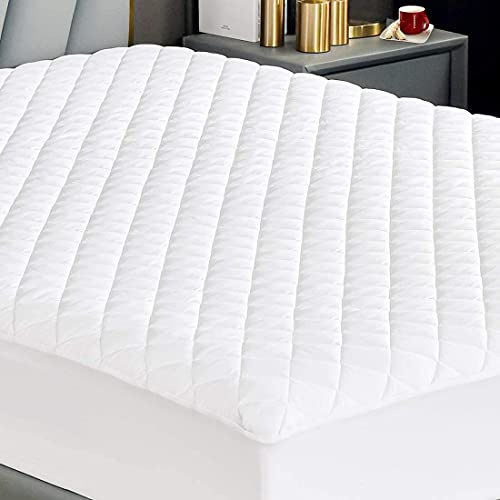 Amigozone Quilted Fitted Mattress Protector Pad Deep Pocket 12/30cm Deep Fitted - King 150 x 200cm