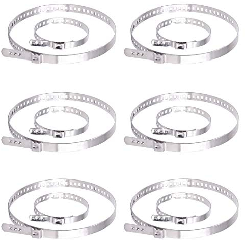 Swpeet 12Pcs CV Boot Clamp Assortment Kit, 6 Pairs Universa Small and Large Stainless Steel Universal Adjustable Stainless Steel Drive Shaft Joint Boot Crimp Clamp Kit for Most Cars