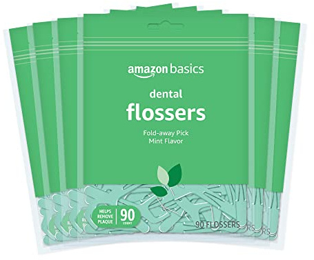 Amazon Basics Mint Dental Flosses, 540 Count, 6 Packs of 90