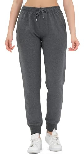 ROSS CAMP Pantaloni Sportivi da Donna in Cotone – Estivi, a Vita Alta, Comodi e Moderni per Yoga e Fitness (Antracite, M)