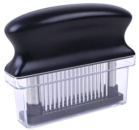 Inteneritore di Carne, 48 Aghi in Acciaio Inossidabile Ultra Affilati per Ammorbidire lo Strumento Inteneritore di Carne di Bistecca Staccabile per una Facile Pulizia (Nero)