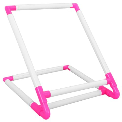 Lurrose PVC Desktop Embroidery Stand with Clamp, Hands-Free Cross Stitch Frame Holder, Portable Tabletop Needlework Lap Stand for Embroidery, Quilting & Punch Needle (11.8 X 9.8 X 7.9 Inch)