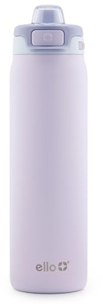Ello Pop & Fill 22oz Stainless Steel Water Bottle with Quick Fill Technology, Double Walled and Vacuum Insulated Metal, Leak Proof Locking Lid, Sip and Chug, Reusable, BPA Free, Aurora