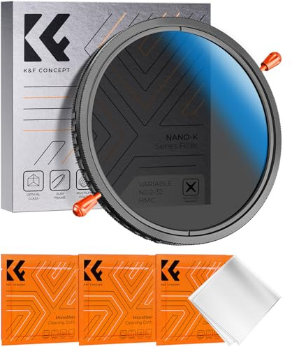 K&F CONCEPT Nano-K 43mm ND Filtro Variable ND2-32 y Filtro Polarizador CPL 2 en 1, ND2-32 Filtro Densidad Neutra &CPL Filtro Vidrio Óptico HD para Objetivo 43mm