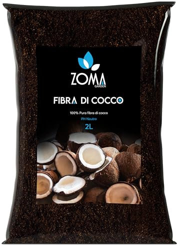 ZOMA Fibre de coco pour plantes de qualité supérieure, terreau universel composé à 100% de fibre de coco pure, terre végétale professionnelle idéale pour la culture hydroponique - 2 litres