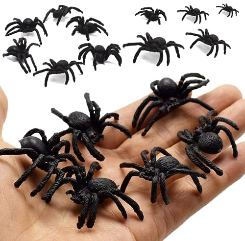 DabbOo 40 Ragno di Halloween Scherzi di Halloween Ragni Finti Realistici Raccapricciante Ragno di Plastica Nera Festa di Halloween per Casa Stregata Halloween Decorazioni per Feste a Tema Horror