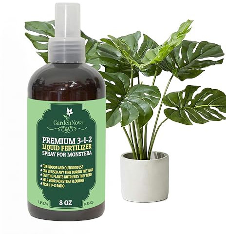 GardenNova Professional Monstera Spray Fertilizer Mist for Home Gardening | 3-1-2 Gentle Blend Mist for Healthy Leaves & Growth | Essential Nutrients for Monstera - 8oz