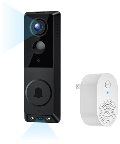 FISHBOT Security Video Doorbell, Dual Cameras with Delivery Guard, 1080p Full HD and Color Night Vision, Intelligent AI Detection, Two-Way Audio, 2.4GHz Wi-Fi Support, Cloud Storage (Sold seperately)