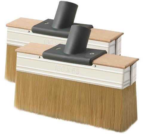 Mitclear Brochas Pintura como Recambio(2 Juegos), Pincel Plano de 18cm con Cerdas Gruesas, Brocha Pintura de Suelo Madera Exterior, Cepillo de Pintura para Grandes Superficies, Barniz