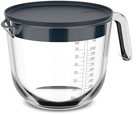 Mepal - Jarra medidora de vidrio con tapa Chef it - Medidas grabadas de fácil lectura - Apto para microondas y horno, sin tapa - Apto para lavavajillas - 1000 ml - Navy