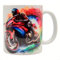 Shopi Zone Tasse en céramique avec motif de motard en action et effet artistique - Vitesse et style