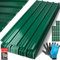 KESSER - 14 tôles profilées trapézoïdales, 110 x 46 cm = 7 m², tôle de hangar, en acier galvanisé, 0,25 mm, y compris gants de montage, vert