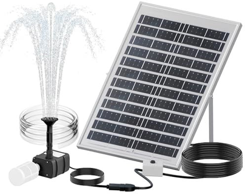 Arpokcoe Solar Brunnenpumpen 10W Solar Teichpumpe mit Filter,240L/h Solar Springbrunnen mit 1.5 m Schlauch,Geeignet für Gartenteiche