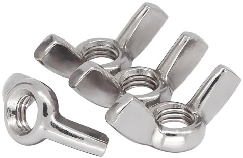 HZXINYI 10 Pezzi Dado a Farfalla in Acciaio Inox - Dado Ad Alette Dadi ad Alette Dadi a Galletto per Auto Macchinari Attrezzature Strumenti fai da te Fasteners Hardware M6
