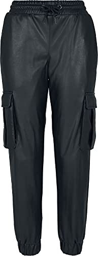 Urban Classics Ladies Faux Leather Cargo Pants Black L
