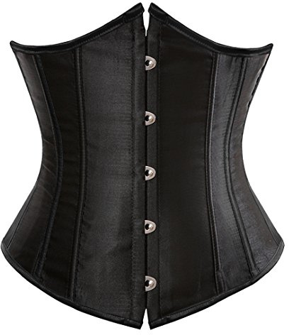Underbust Corset Top for Women Renaissance Pirate Costume X-Small Black