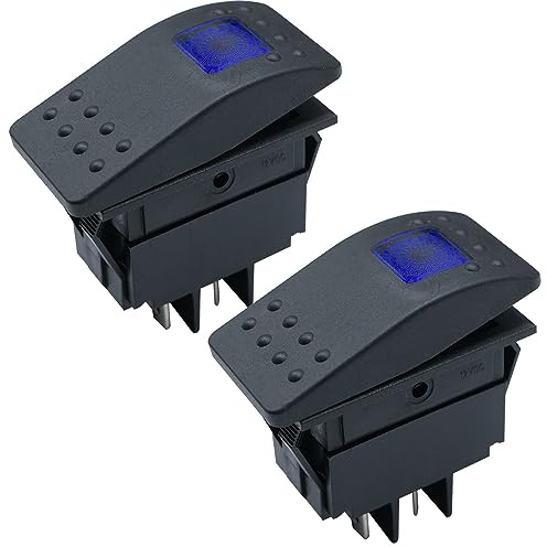 JMELEHW 12V 20A LED Auto-Blocco Switch on/off 4 Pin SPST con Luce LED per Veicolo Pulsante Off-Road Barca