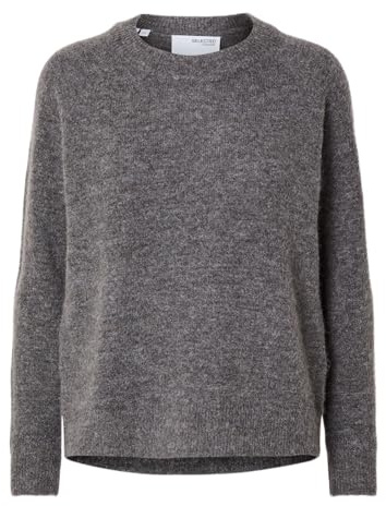 SELECTED FEMME Slflulu LS Knit O-Neck B Noos Maglione Lavorato a Maglia Donna (Pacco da 1)
