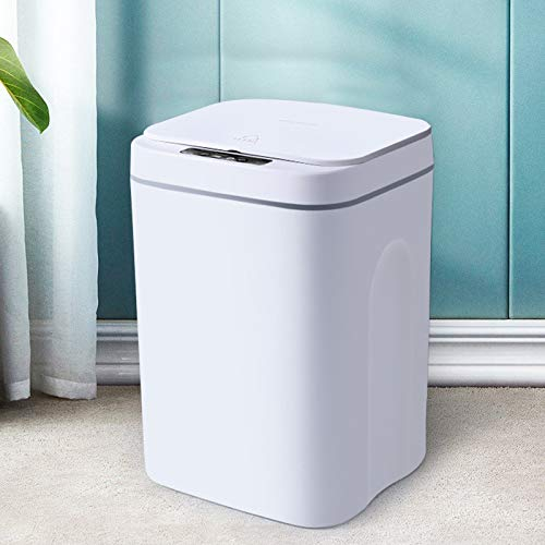 DSYOGX Pattumiera Automatica, Pattumiera Con Sensore Di Movimento, 16 Litri Pattumiera, Pattumiera Con Coperchio, Per Cucina, Camera Da Letto, Bagno, Camper, Bianco