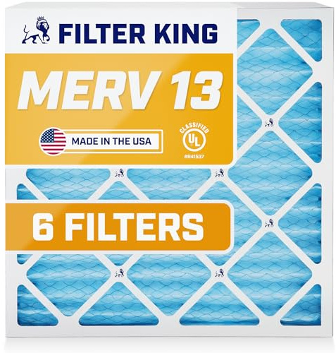 Filter King 16 x 16 x 1 luftfilter | 6-pack | MERV 13 HVAC veckade A/C ugnsfilter | TILLVERKAD I USA | Faktisk storlek: 15,75 x 15,75 x .75 tum