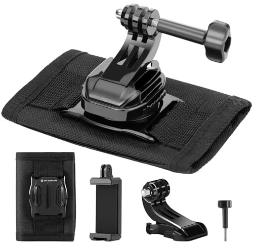 K&F CONCEPT Soporte para Mochila de Correa de Hombro con Base Giratoria de 360° Y Clip de Teléfono para POV Vlog Compatible con GoPro Hero 13/12/11/10/9/8/7 Black, dji Osmo 360 Action 5 Pro/4/3/2 Más