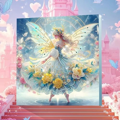 CAROYINO Princess Diamond Painting Kit,DIY 5D Diamond Art,Contains Drill Pens, Fruit Glue, Diamond Art Kits for Adults 11.8x11.8 Inch (6)