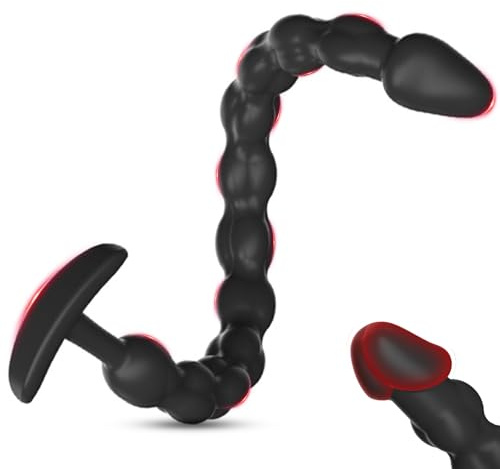 BDSMYOU Plug Anale con 8 Palline Anali,Plug Analesex Toy,Dildo Anale Buttplug Dildo Nero Sex Toys,Dilatatore Ano per Donna Uomo,Sexytoysys Coppia,Toys Sessuali per Coppie (L)