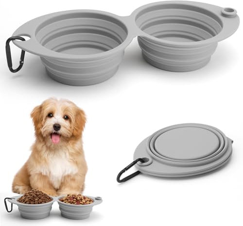 ZMDMAH Comedero y Bebedero Plegable, Cuenco Plegable, Cuencos de Viaje para Perros Comedero Plegable para Perros Cuencos para Perros Bol Portátil Bebedero Perro Portatil para Perros y Gatos