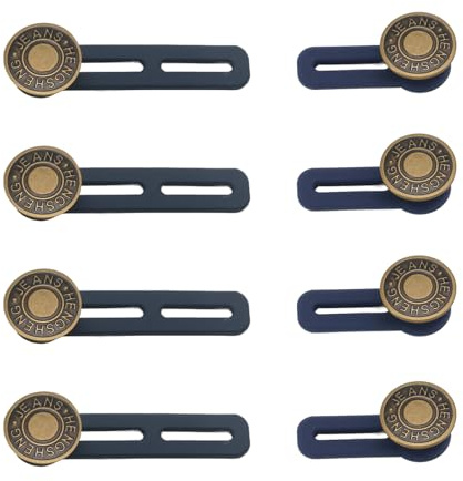 Cyberwork 8 Piezas Botón de Extensión de Cintura Sin Costura, Extensor de Cintura para Pantalones de Embarazo, Botón Ajustable para Jeans, Ideal para Ampliar Cintura de Hombres y Mujeres