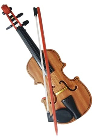 SOPOTUTU Violino Giocattolo in Legno, Strumento Musicale a Corda Simulato, Ornamento Educativo per Casa, Scuola e Asilo, Set Interattivo per Sviluppo Musicale e Coordinazione