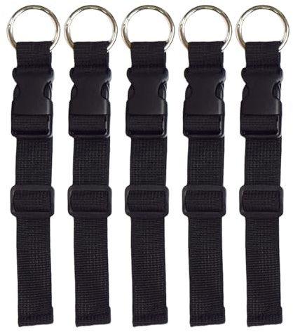 Oxxggkao 5 correas de transporte de viaje para chaquetas de agarre para equipaje, ajustable, soporte de agarre para maleta, Black, 2.5X24cm