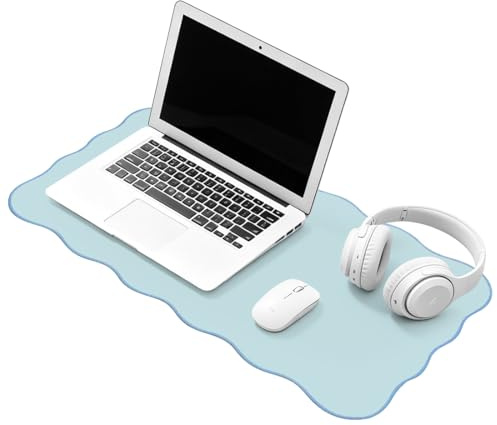 Skrivbordsunderlägg, 80 x 40 cm musmatta laptop skrivunderlägg stort skrivbordsunderlägg reptåligt vattentätt bordsunderlägg skrivbord bordsskydd underlag för kontor/hem (blå)
