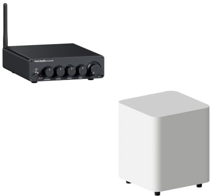 Fosi Audio BT30D Pro Mini Amplificador Bluetooth HiFi+Fosi Audio SW10 Subwoofer Activo de 10 y 500 W con Amplificador Integrado