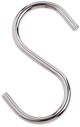 SSWBasics 4 Inch Chrome S-Hooks - Pack of 50 - Modern Chrome Metal S Hooks for Hanging on Hangrail