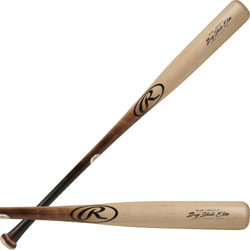Rawlings Unisex-Erwachsene Adult Maple Wood Baseball Bat | Big Stick Elite | Multiple Colors/Styles Hochwertige Holzschläger, Natur/Flamme Treat-243 Profile, 33