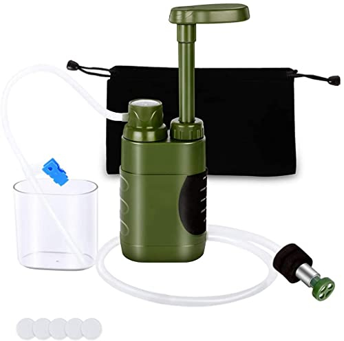 Portable Camping Water Filter, Portable Water Filter Pump, Straw Mini Water Purifier Survival Gear 5000L for Outdoor Camping, Hiking, Backpacking Emergency