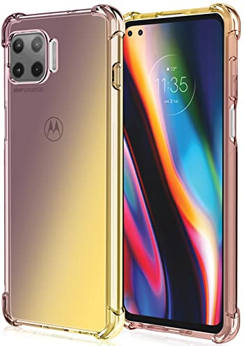 HUANGTAOLI Case for Motorola Moto G 5G Plus, Airbag Drop Protection Gradient Color Bumper Phone Case