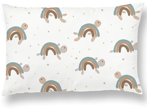 Almohada Infantil con Funda De Almohada Estampada 33x45 Cm De Algodón Oeko-Tex - Cojín Cuna Bebe Y Niños- Cojin Pequeño para Bebés para Siestas En La Guardería, Escuela Y Viajes - 1 Año 2 Años