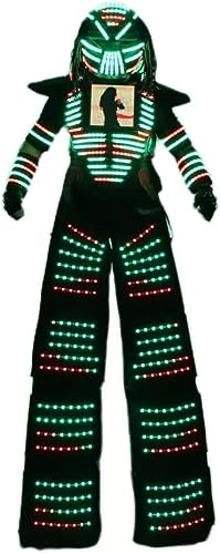 Earthradius Led Robot Stilt Costume Suit Clothes Full Color Smart Chest Display Stills Walker Helmet (S)
