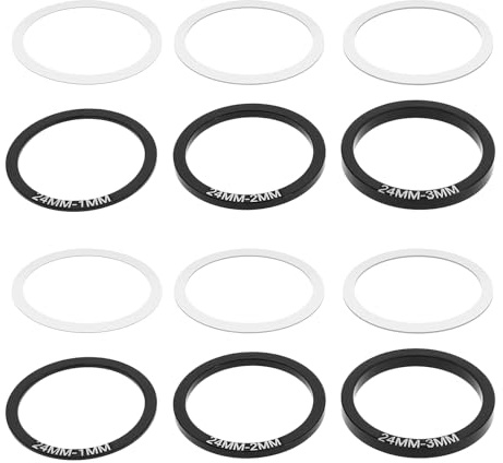 eMagTech 12pcs Bike Bottom Bracket Gasket Bicycle Crank Crankset Bottom Spacer Crankset Shim Washers Parts Road Accessories For BB86/91/92/BB30/PF30, 24mm