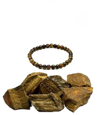 arana's - Pulsera ojo de tigre piedra natural semipreciosa - Hilo elastico con cuentas de bolas - Cristales curativos y piedras energeticas para mujer y hombre - Sanacion y curacion (Ojo Tigre)