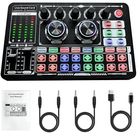 KILOGOGRAPH Podcast Sound Board - Music DJ Mixer Board, Sound Card F999