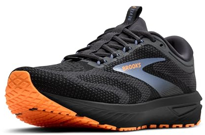 Brooks Men’s Revel 7 Neutral Running Shoe, Black/Country Blue/Orange, 46 EU