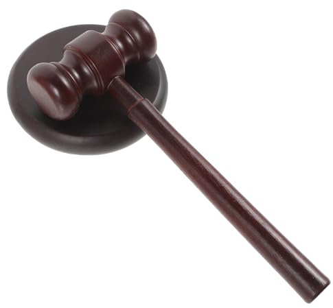 Wooden Judge Gavel and Base Set for Kids Courtroom Role Play, Auction, and Costume Prop