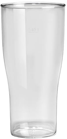 Monouso | 5 Vaso de Plástico SAN Transparente 400 ml Ø 73 mm | Reutilizable y Durable | Ideal para Cerveza, Eventos y Catering Profesional | Pack de 5 unidades