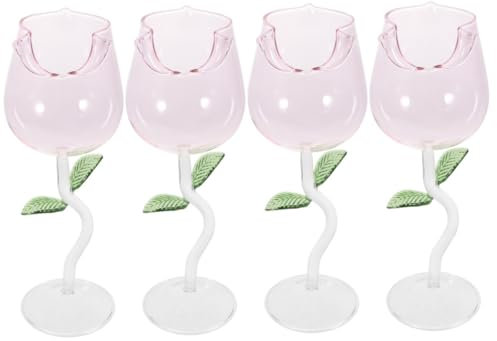 Amosfun 4 Piezas Copa De Vino Copas De Martini Vasos De Cerveza Copas De Vino De Flamenco Copas De Vino Flotantes Cóctel Vasos Para Beber Whisky Bebiendo Gafas Cupé Vino Tinto Vidrio