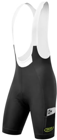 INBIKE Bibs Shorts Culotte Ciclismo Hombres Pantalones Cortos de Bicicleta con Protección Solar UPF50+ con Gel Acolchado y Bolsillo Transpirable Ropa Interior de Biciclet MTB Negro L